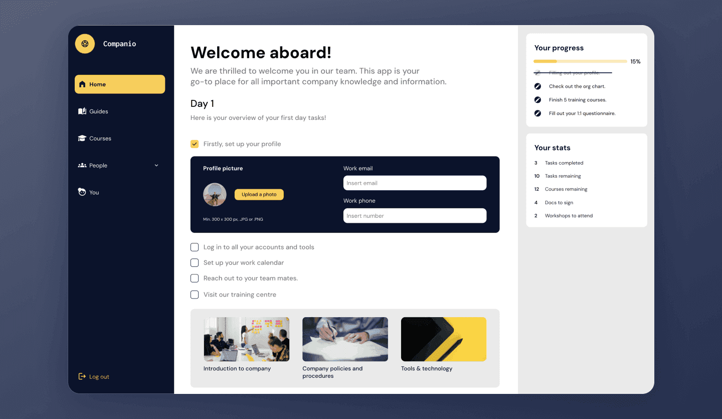 Employee Onboarding Screenshot
